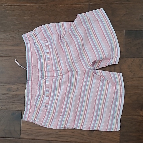 Talbots Striped Linen Blend Pullon Shorts size 10 - Picture 2 of 8